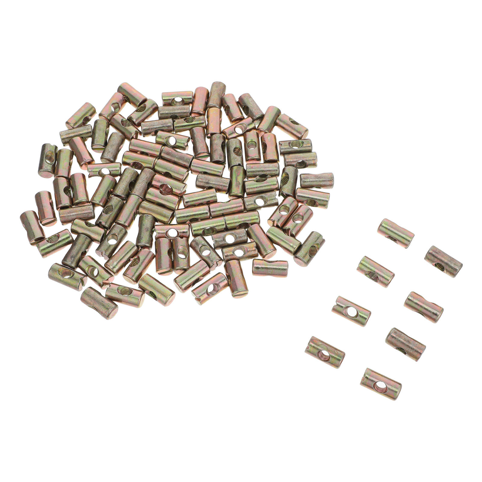 Furniture Hardware Threaded Inserts - 100Pcs Konektor Sambungan Furnitur, Mur Dowel