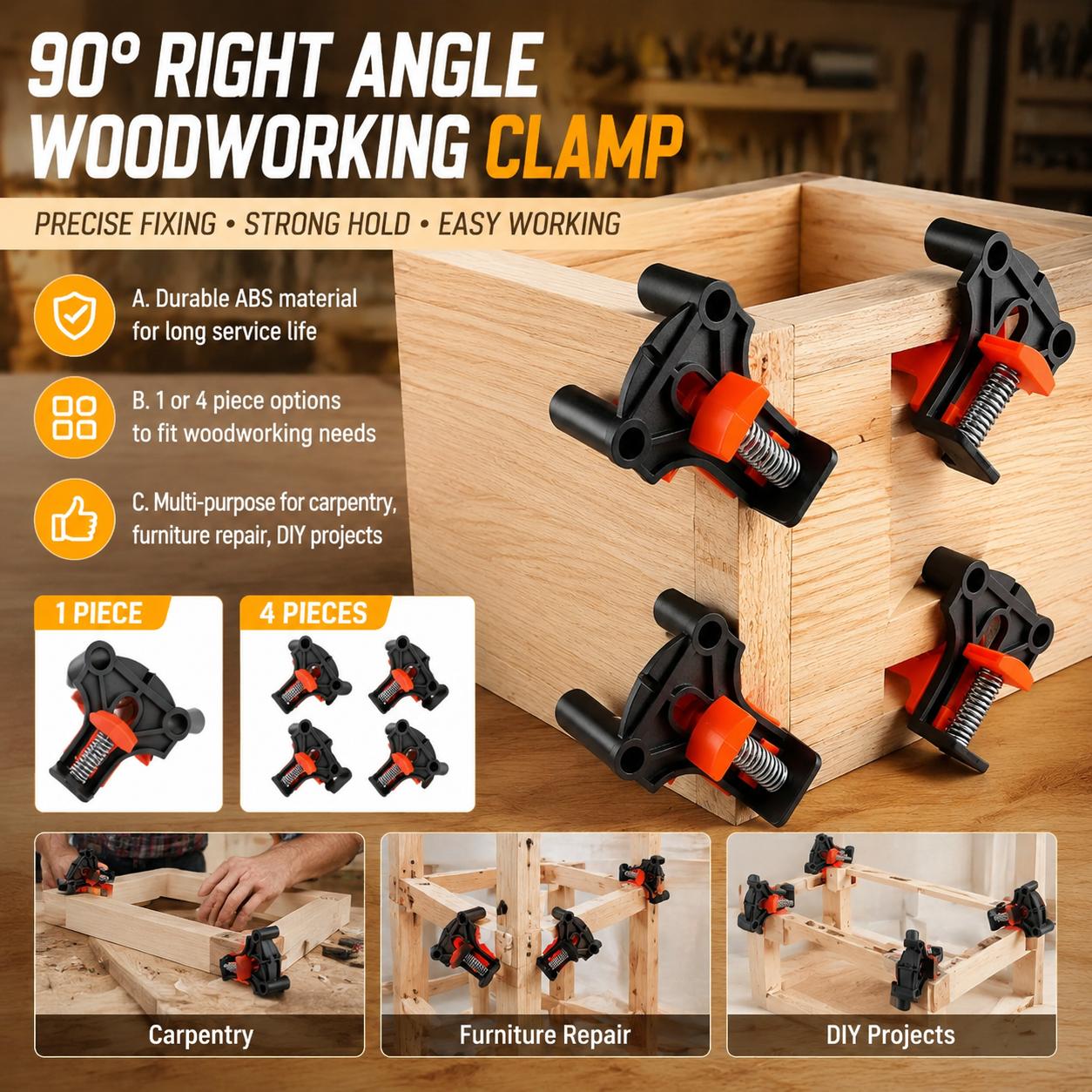 Furniture Hardware Wood - Kit Penjepit Sudut 90 Derajat untuk