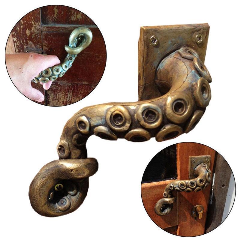 Furniture Hardware Wood - Kenop pintu gurita antik gaya hewan