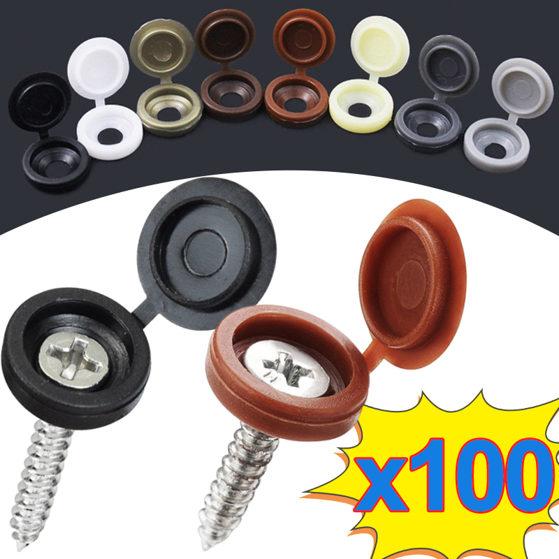 Furniture Hardware Black - 10/500 Buah Penutup Dekoratif Sekrup Penutup