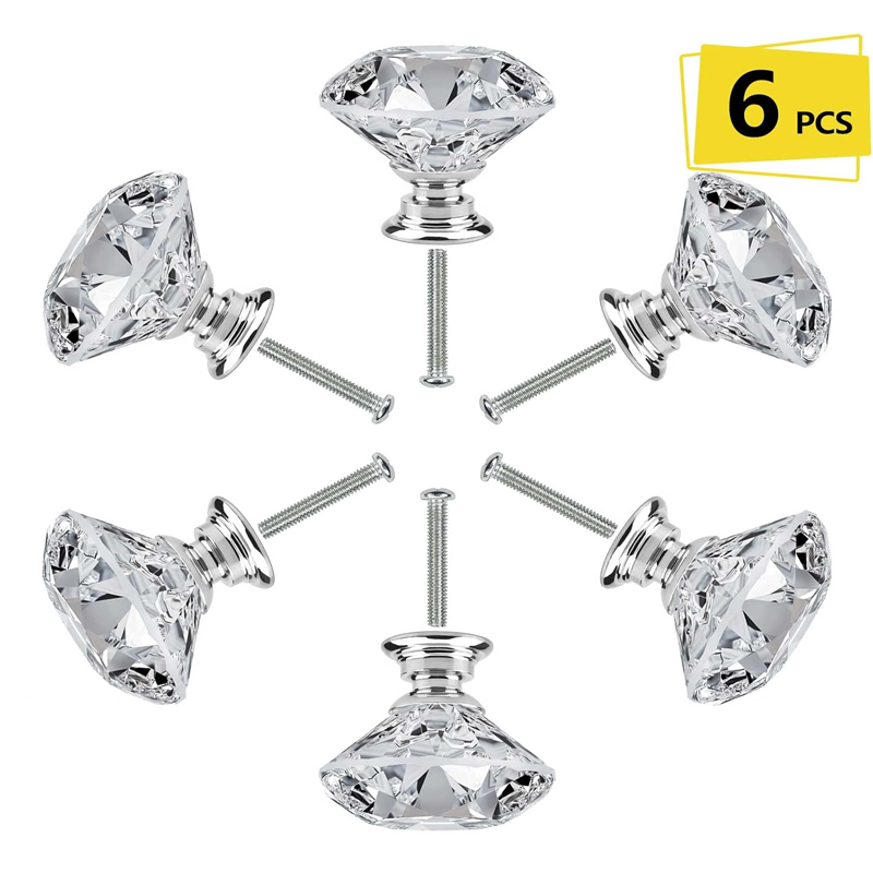 Furniture Hardware Wood - 6 Buah Kenop Kabinet dengan Sekrup